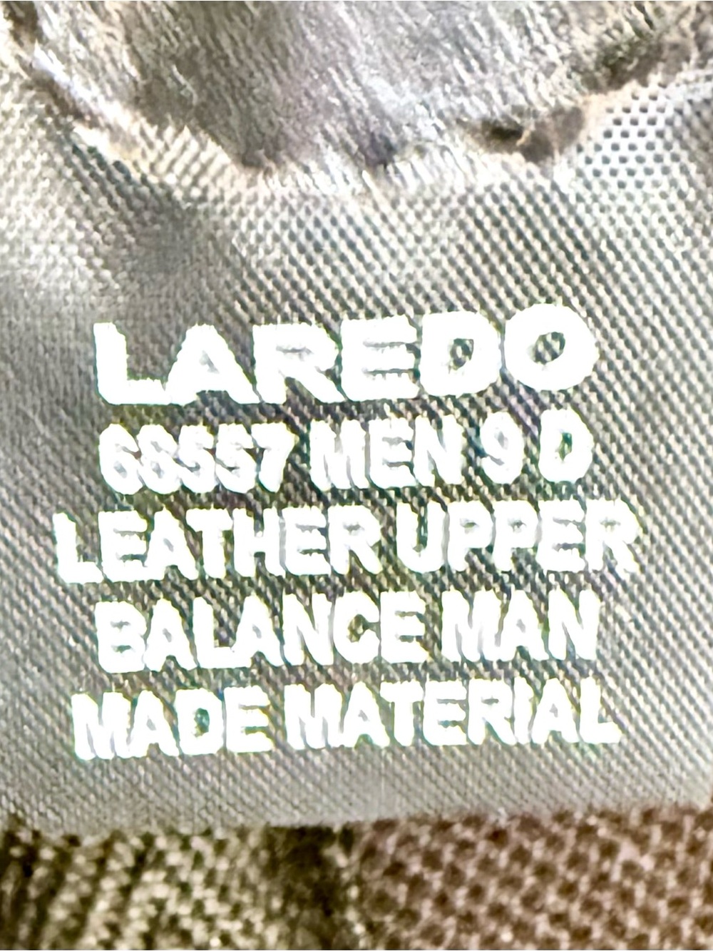 Laredo Men's Jessco Leather Square Toe Cowboy Boots - Sanded Black - 68557 Sz 9D - Picture 8 of 14
